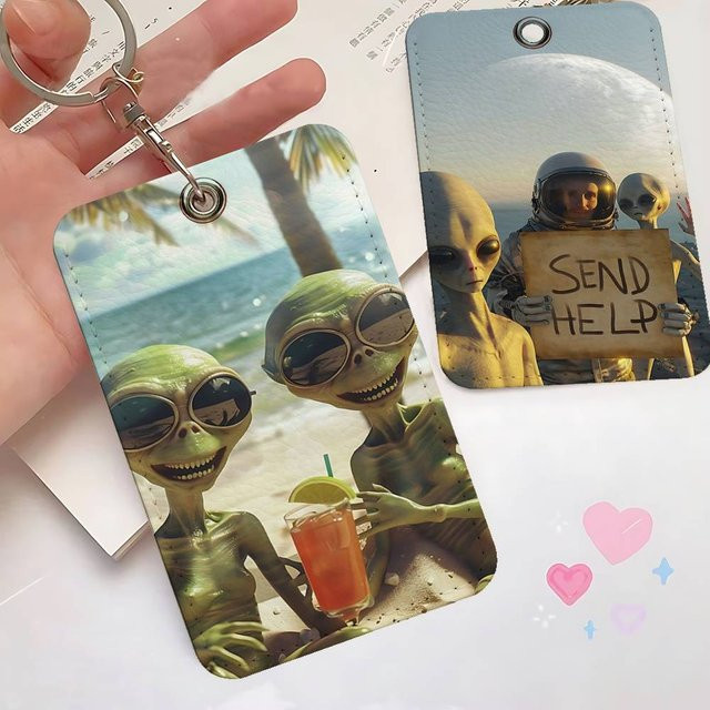 Mesuca Schlüsselanhänger, Weltraum-UFO-Alien, Kartenhalter - Bild 1