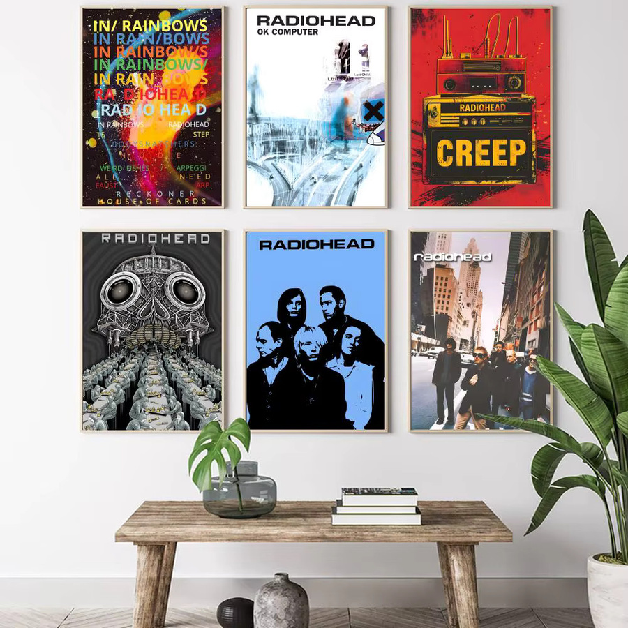 JKPICTURE Radiohead Band Rainbow Poster als abstrakte Leinwand-Wanddekoration in Multicolour und Schwarz - Bild 2