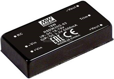 MEAN WELL RSDW20G-03 Netzteil und Spannungsumwandler in Schwarz - Bild 1