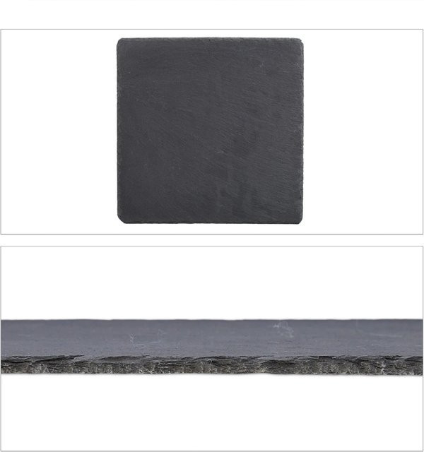 Relaxdays Schieferplatte 6er Set in Anthrazit B/T/H: 25 x 25 x 0,8 cm - Bild 1