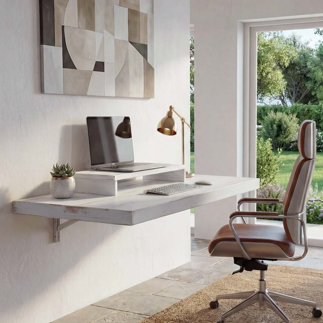 MCW Wandklapptisch H48 aus Massiv-Holz in Shabby Weiß, B/T: 100 x 50 cm - Bild 1