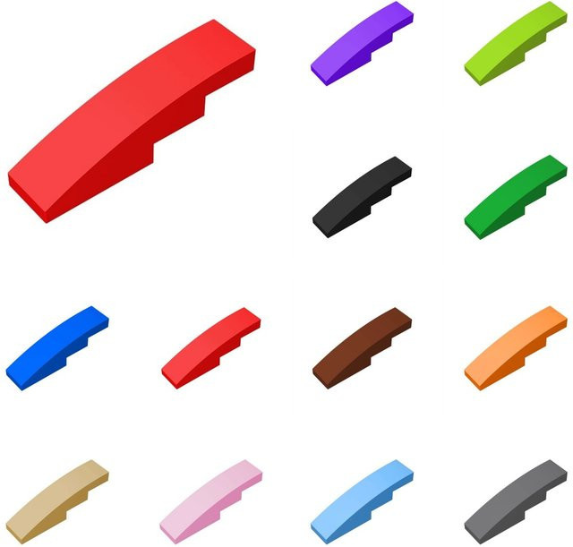 Alibricks 50 Stück Slope Curved 4 x 1 Bricks 61678 11153 Bausteine in Grau für MOC DIY Gebäude und technische Modelle aus Kunststoff - Bild 1