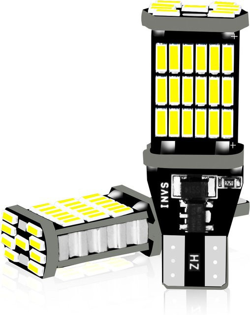 2 Stück T15 T16 W16W 4014 45SMD LED Bremsbirnen in Weiß, 12 V Plug-and-Play für Auto-Signale und Bremsleuchten - Bild 1