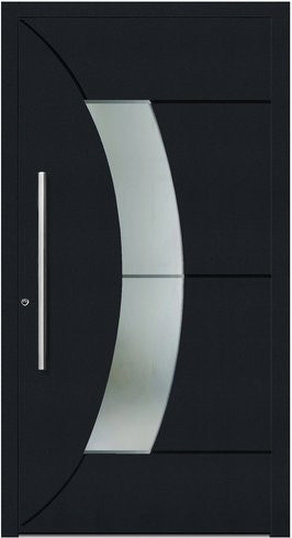 KNOCK Aluminium-Haustür Terra Nova in Anthrazit Grau mit Glaseinsatz und RC2 Schutz - Bild 1