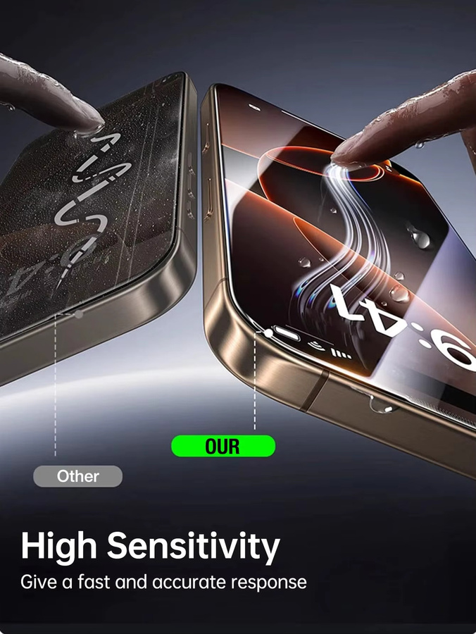 3er-Pack 9D Displayschutz aus gehärtetem Glas, hochauflösend und transparent, kompatibel mit iPhone 17, iPhone 17 Air, iPhone 17 Pro, iPhone 17 Pro Max, iPhone 16 Pro Max und iPhone 15 Pro Max - Bild 3