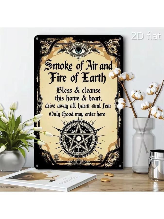 CIFBUY Vintage Gothic Wanddekoration aus Metall mit antikem Pentagramm in Hexagon-Form - Bild 3