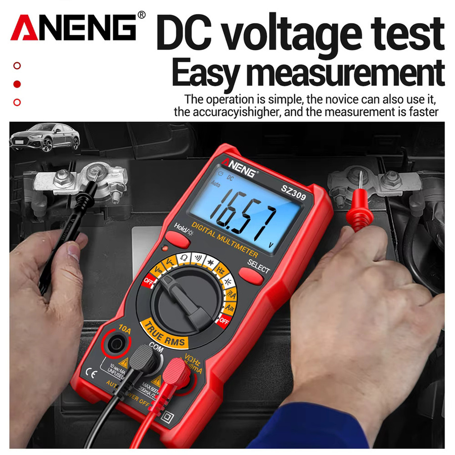 ANENG SZ309 Digitales Multimeter Professioneller Tester Spannungs- und Strommessgerät mit Hintergrundbeleuchtung in Rot - Bild 2