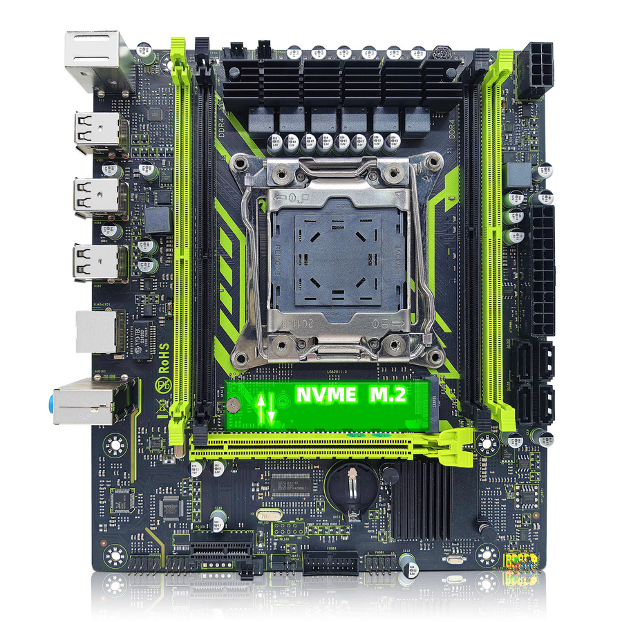 ZSUS X99 Gaming Motherboard in Schwarz mit Dual Channel DDR4 Unterstützung, PCIEx16 und M.2 NVME für Desktop-Computer, LGA2011-3 - Bild 2