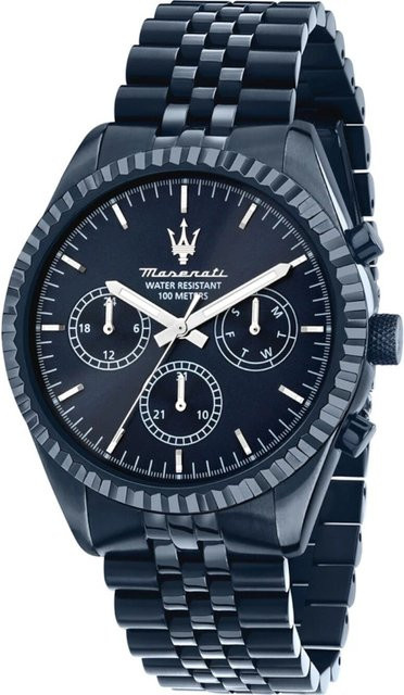 Maserati Herrenuhr Competizione Chronograph, Quarz, Edelstahl, 43 mm, Blau - Bild 1