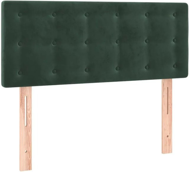 vidaXL LED Kopfteil aus Samt in Dunkelgrün mit USB-Ladeanschluss und integrierter Beleuchtung, B: 80 cm, T: 5 cm, H: 78-88 cm - Bild 1