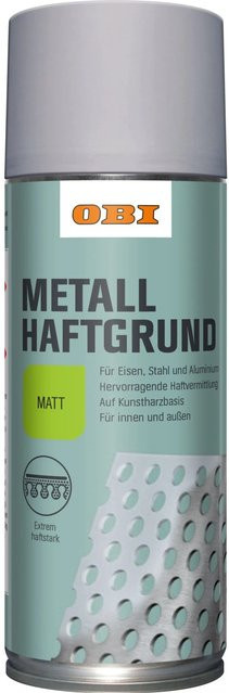 OBI Metall-Haftgrundierung Spray Grau matt mit Kunstharz 400 ml - Bild 1