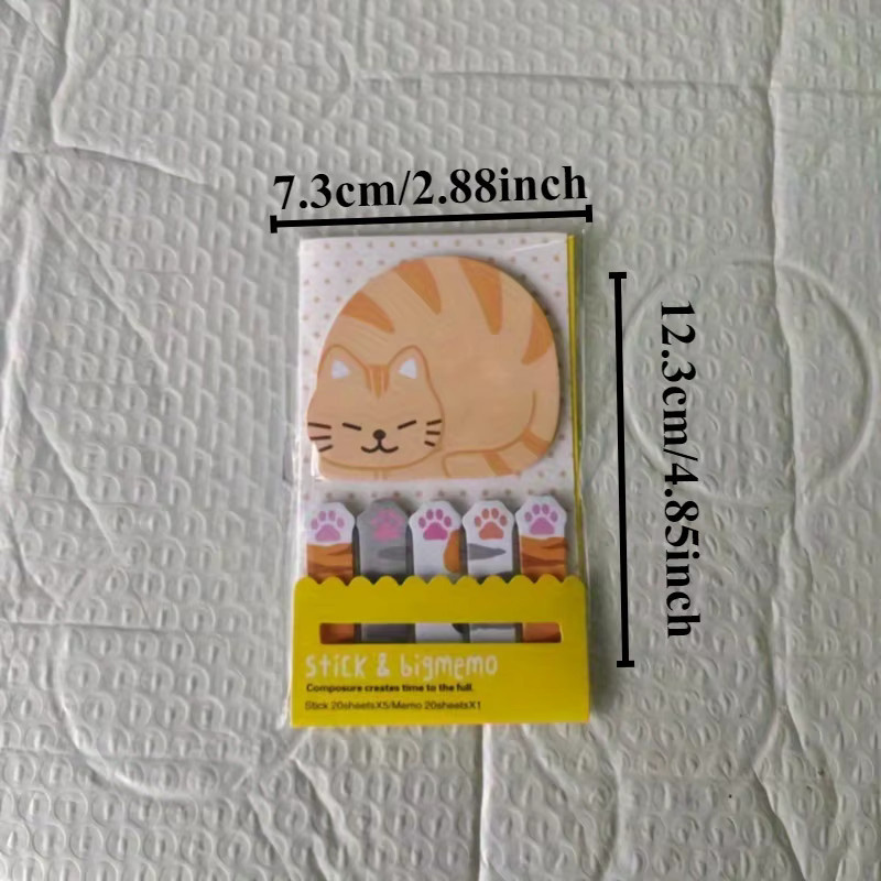 Set Haftnotizen mit niedlichem Katzenmotiv in Mehrfarbig für Schule und Büro - Bild 3