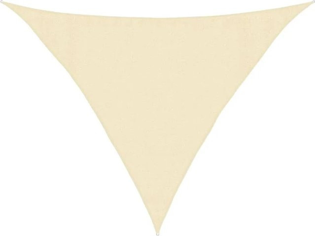 Dreieckiges Furnicato Sonnensegel aus HDPE in Creme mit 160 g/m² - Bild 1