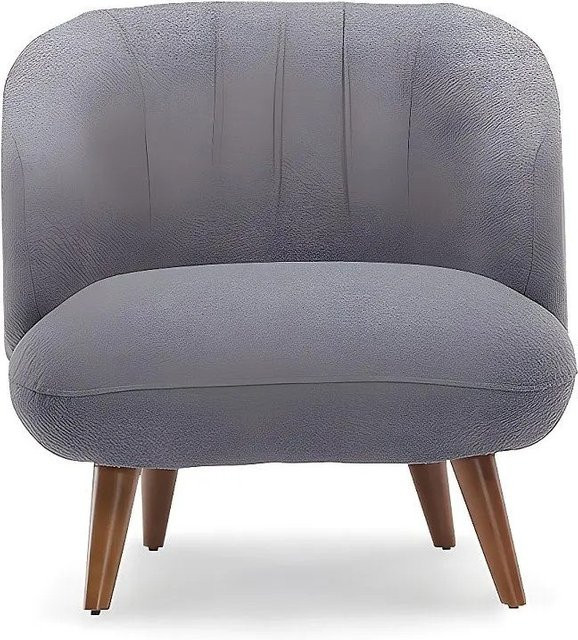 Sessel Janina von Vente-unique mit gerader Rückenlehne in Anthrazitgrau aus Bouclé-Stoff, Höhe: 78 cm - Bild 1