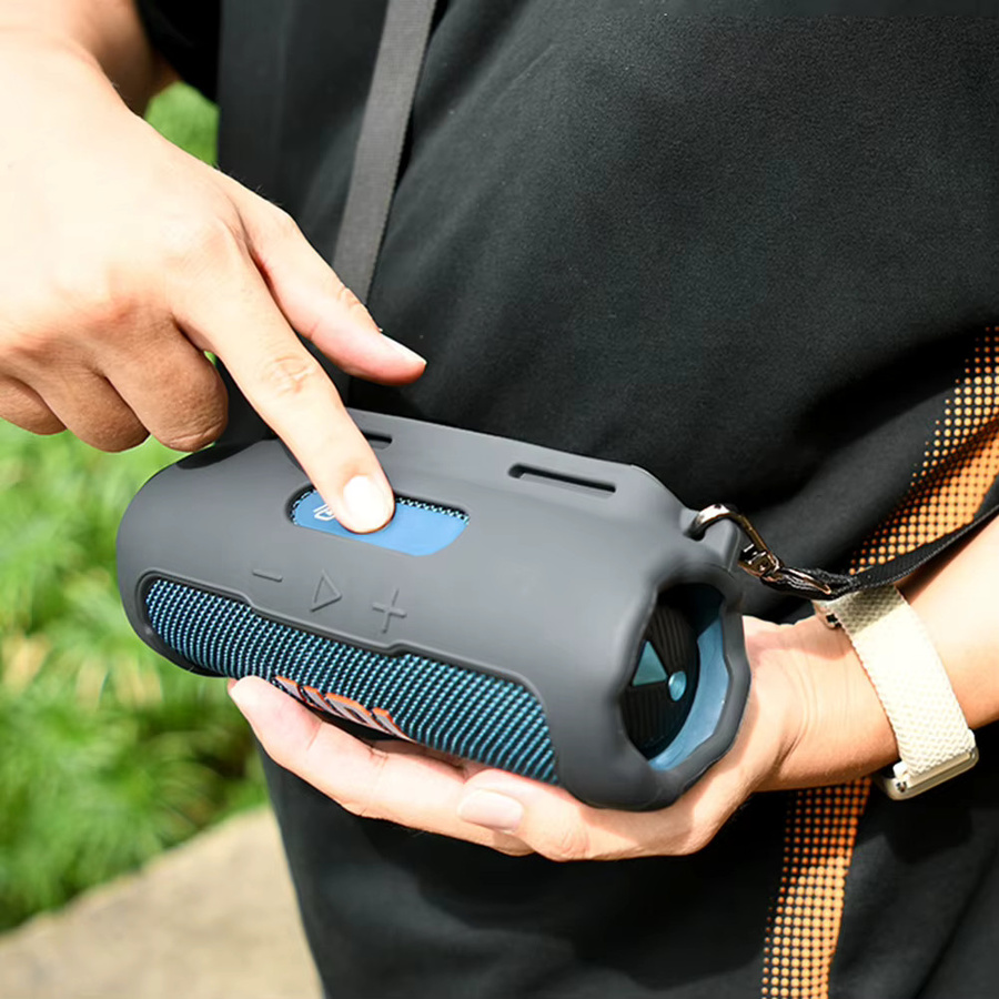 Silikonhülle für JBL Flip 7 mit Schultergurt und Fahrradhalterung als tragbares Zubehör - Bild 2