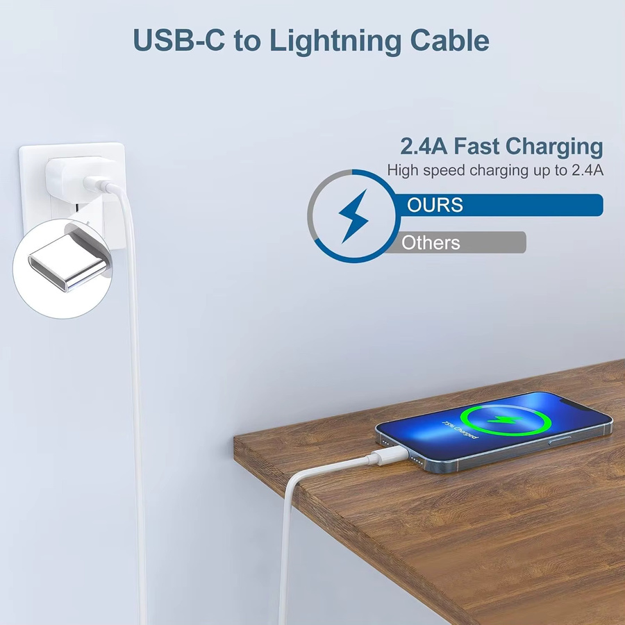 LAIHONEN USB-C auf Lightning Kabel für CarPlay und Schnellladung, Farbe: Weiß, kompatibel mit iPhone 14-6 Plus Pro Max XR XS X SE und iOS - Bild 2