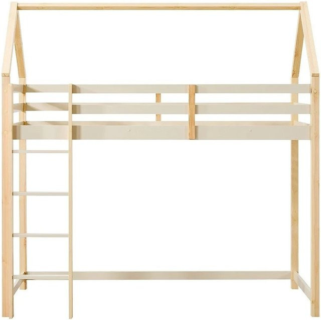 Vente-unique Hausbett Tarzia für Kinder aus Kiefernholz in Beige und Weiß, B/T/H: 90 x 190 x 96,5 cm - Bild 1