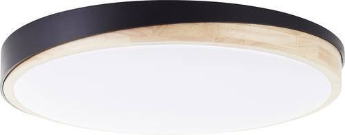 Brilliant Baarlo LED-Deckenleuchte G80846/76, Schwarz matt und Holz, 36W, dimmbar mit Fernbedienung - Bild 1