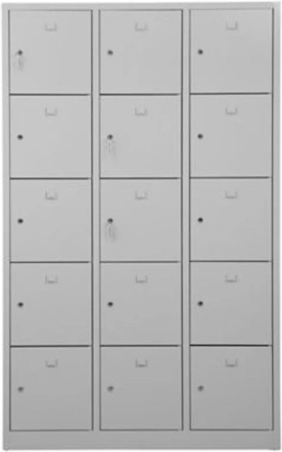 PROREGAL Schließfachschrank Falcon Large Grau mit Zylinderschloss, H x B x T: 190 x 119 x 45 cm - Bild 1