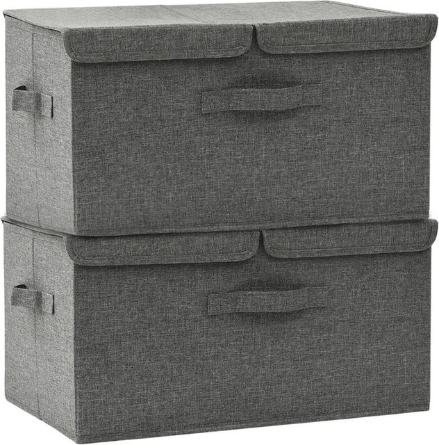 vidaXL Aufbewahrungsboxen aus Stoff, 2er-Set, Anthrazit, B/T/H: 50 x 30 x 25 cm - Bild 1