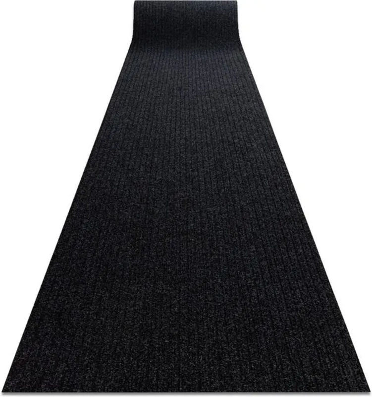 Rugsx Läufer Ceylon Rutschfeste Teppichmatte für Innen und Außen in Anthrazit und Schwarz B/T: 100 x 240 cm - Bild 1