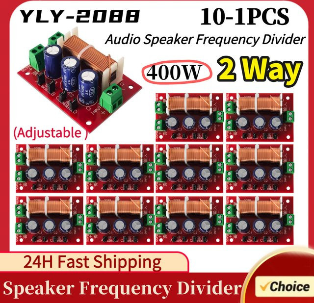 VKTECH YLY-2088 400W Einstellbares 2-Wege-Crossover-Filtermodul Audio-Lautsprecher-Frequenzweiche in Rot - Bild 1