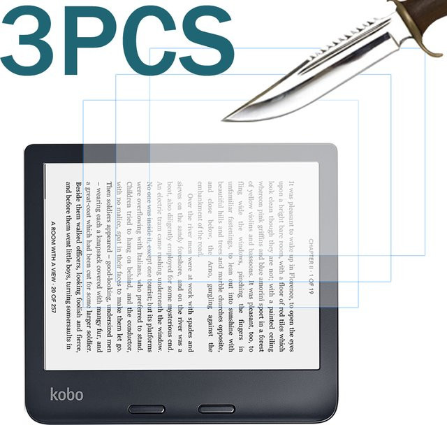 3er-Pack Ropada Glas Displayschutzfolie für Kobo Libra 2 und Kobo Libra H2O 7 Zoll, transparent - Bild 1