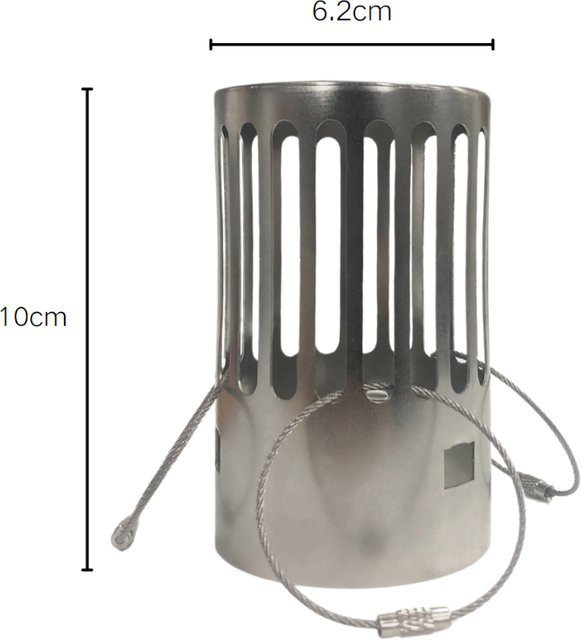 Camping-Holzofen-Kaminhaube aus Edelstahl in Silber mit Funkenfänger und Regenschutz für Zelte, Durchmesser: 62 mm - Bild 1