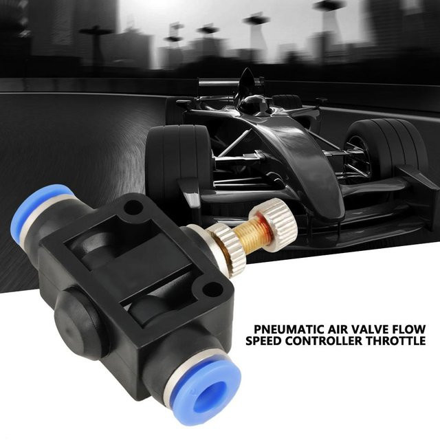 Fishine Set aus 5 Einschiebbarer Geschwindigkeitsregler 6mm Pneumatische Luftstromregelventile in Schwarz - Bild 1