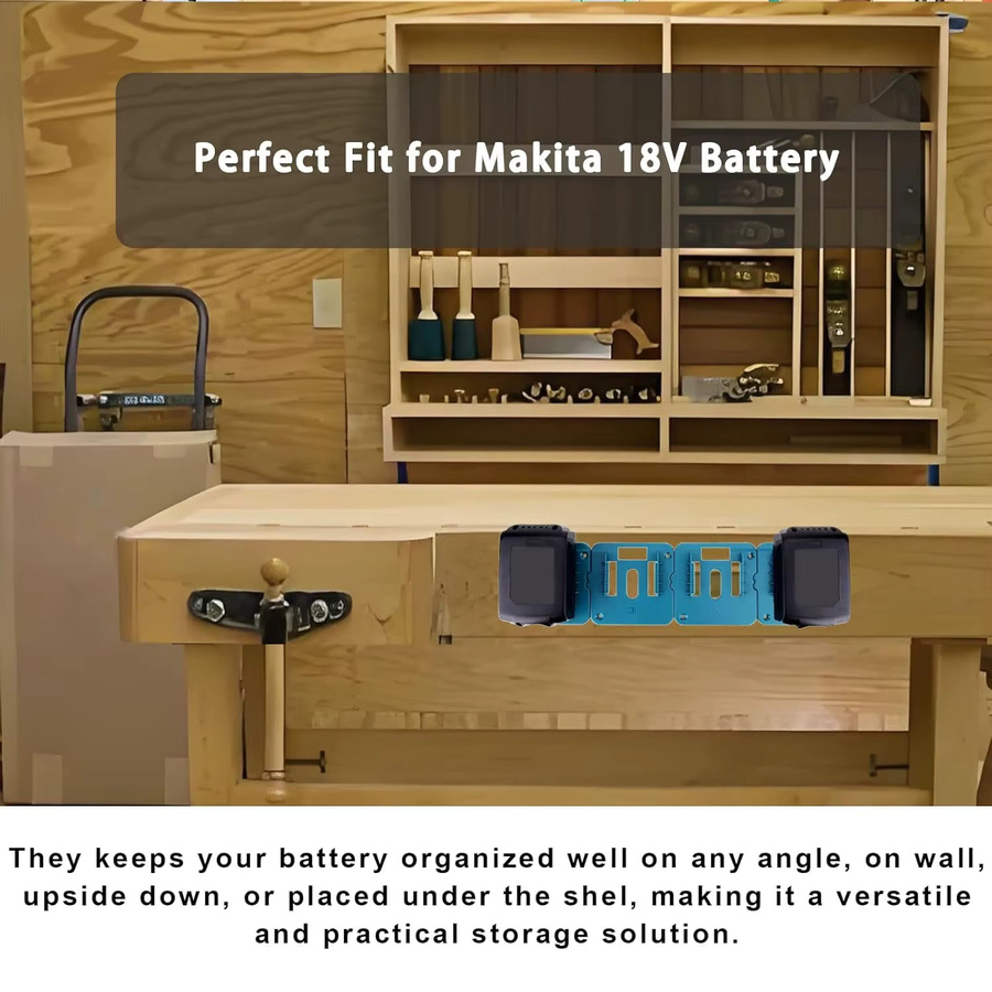 Wandhalterung für Makita 18V Akkus BL1860 BL1850 BL1840 BL1830 zur Werkzeugkasten-Organisation - Bild 4