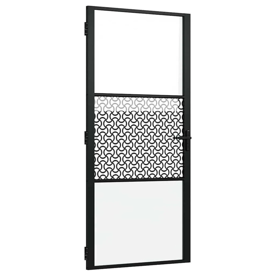 vidaXL Glastür in Schwarz mit Aluminiumrahmen und transparentem Glas, B/T/H: 76 x 3,5 x 201,5 cm - Bild 2