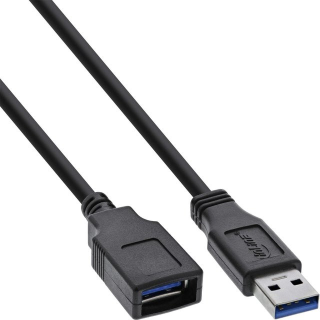InLine USB 3.0 Kabel Verlängerung A Stecker zu Buchse, 50er Pack, schwarz, Länge: 2 m - Bild 1