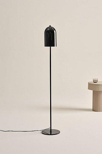 Jotex ARA Stehlampe in Schwarz aus Metall mit verstellbarem Glaszylinder und E27 Fassung, Höhe: 130 cm - Bild 1