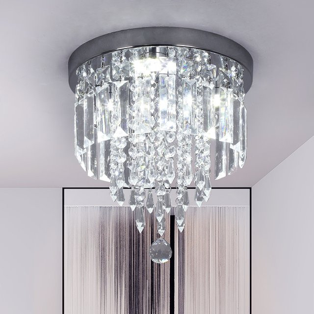 VETRULUS Kristall Kronleuchter Moderne LED Deckenlampe in Transparent mit Warmweißem Licht für Wohnzimmer und Schlafzimmer - Bild 1