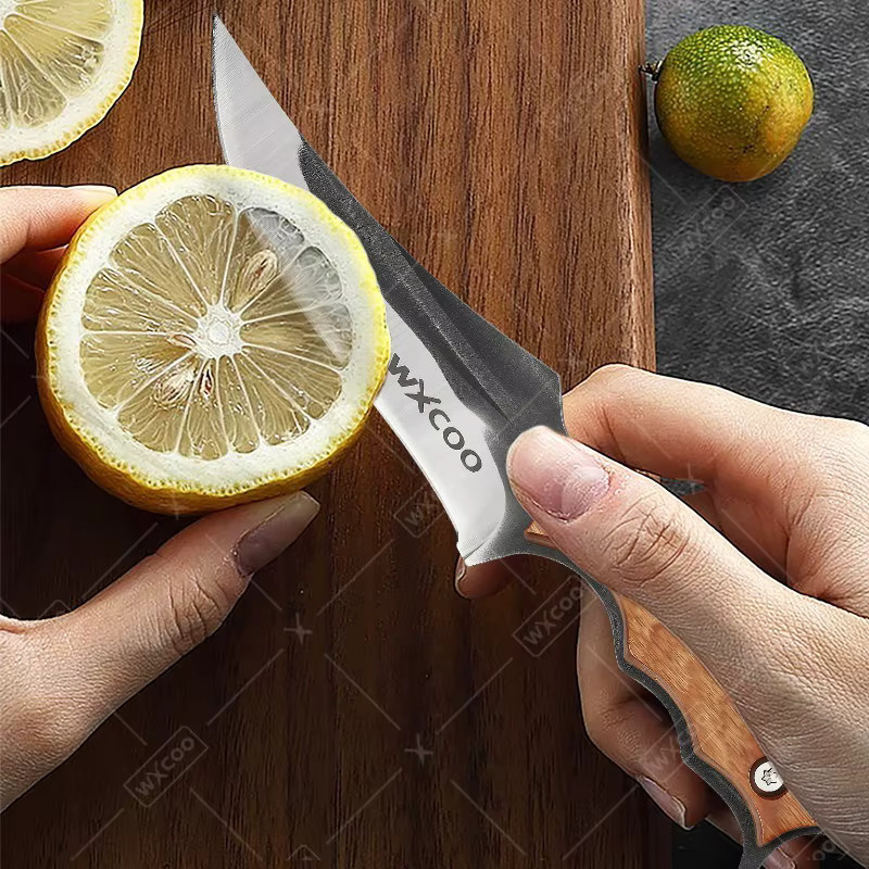 WXCOO Handgeschmiedetes Küchen-Ausbeinmesser und Tranchiermesser mit Holzgriff für Fleisch, Gemüse und Obst - Bild 3