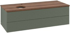 V&B Waschtischunterschrank Antao mit Frontstruktur in Weiß und Grau, B/T/H: 120 x 50 x 50 cm - Bild 1