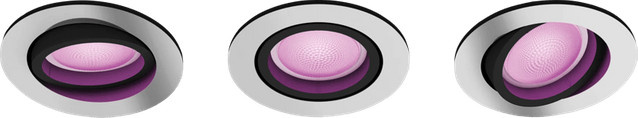 Philips Hue Centura White & Color Ambiance LED Einbaustrahler, rund, Silber, 3er-Pack - Bild 1