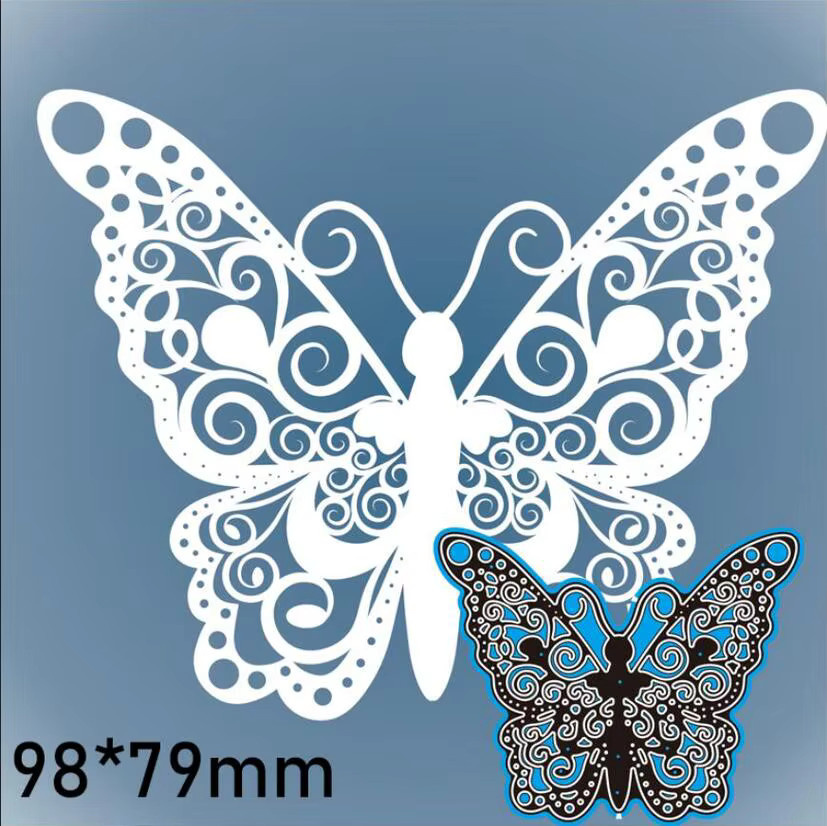 Schmetterling Metall Stanzform in Silber für Scrapbooking und Kartenherstellung - Bild 2