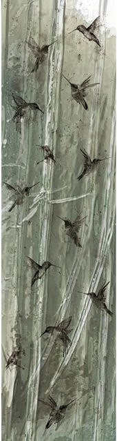 Marburg Vliestapete Kolibri Crushed-Optik Modern Grün B: 70 cm, L: 270 cm - Bild 1
