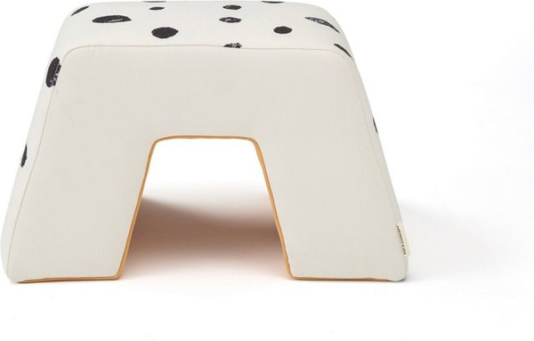 Kids Concept Kinder-Hocker Pippi Langstrumpf in Weiß mit gepunktetem Stoffbezug