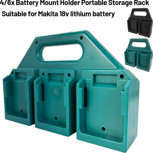 Werkzeughalter Dockingstation für Makita 18V in Grün als Aufbewahrungsregal für Maschinen und Bohrer mit Schlitzen - Bild 1