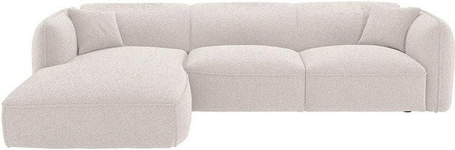 Maison Céphy Sofa Camilio L-Form in Beige mit Chenille-Stoff und Armlehnen, Breite: 272 cm - Bild 1