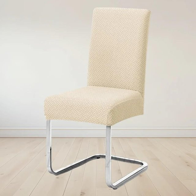 Universeller Jacquard Stuhlbezug mit T-Muster für Esszimmerstühle aus Polyester und Elasthan - Bild 1