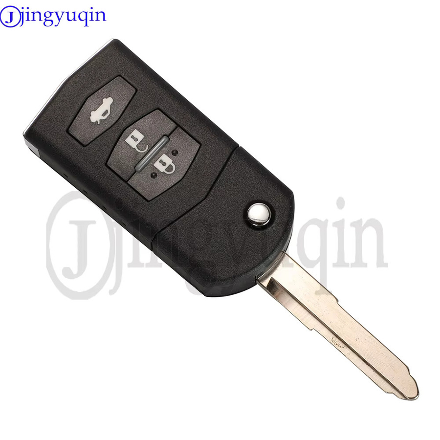 Jingyuqin Klapp Fernbedienung Schlüssel für Mazda 2 3 5 6 und Mitsubishi, 433 MHz, ID63-80bit, SKE126-01 SKE126-A1, 3/2 Tasten, Schwarz - Bild 3