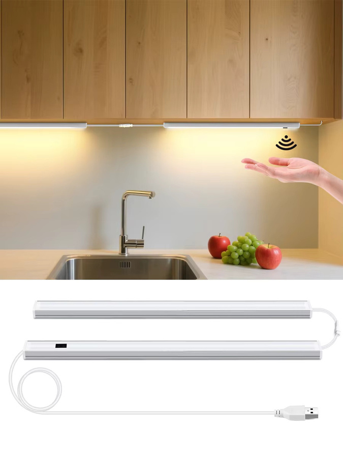 Lcamaw USB LED Bewegungsmelder Lampe aus Aluminium in Weiß mit Warmweißem Licht für Küche, Schrank und Schlafzimmer - Bild 5