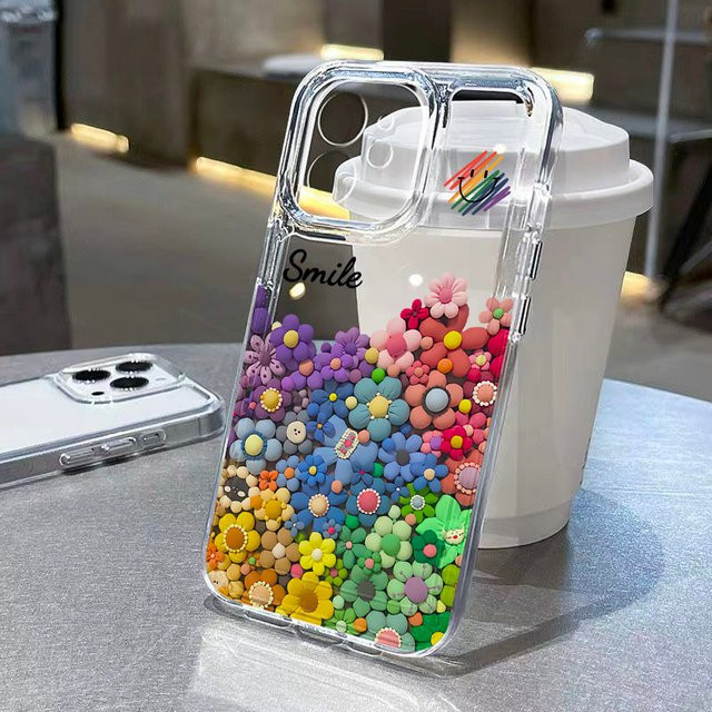 TUNEDEE Handyhülle mit buntem Smiley-Design für iPhone 15, 14, 13, 12, 11, Pro, Max, XR, XS, X, 7, 8, Plus, SE als Soft Clear Cover in Multicolor und Transparent - Bild 1
