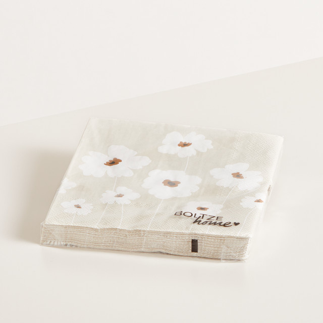 Servietten mit Blumenmuster von BLUME2000 in Creme/Beige - Bild 1