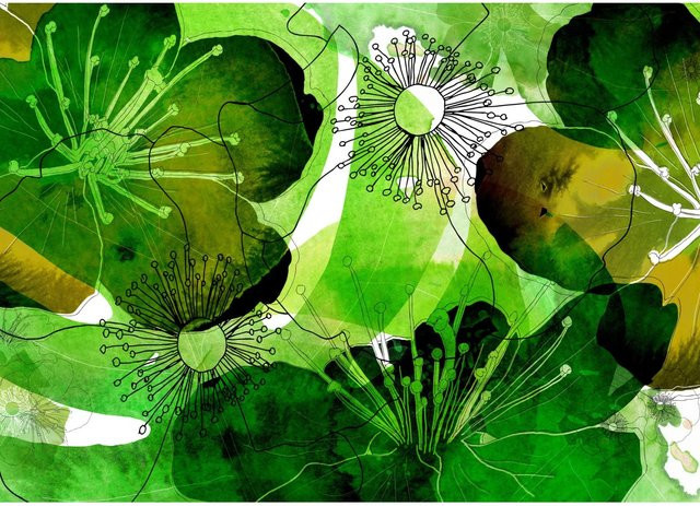 Komar Fototapete Vlies Aquarell B: 350 cm, H: 250 cm - Bild 1