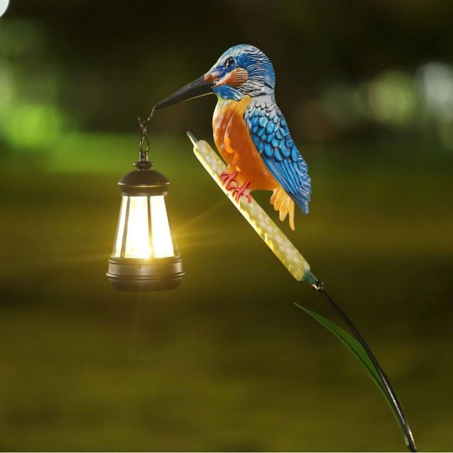 Solarbetriebene Gartenlampe aus Schmiedeeisen mit Laterne, Mond und Stern in Schwarz und Multicolour für deinen Garten und Hof - Bild 1