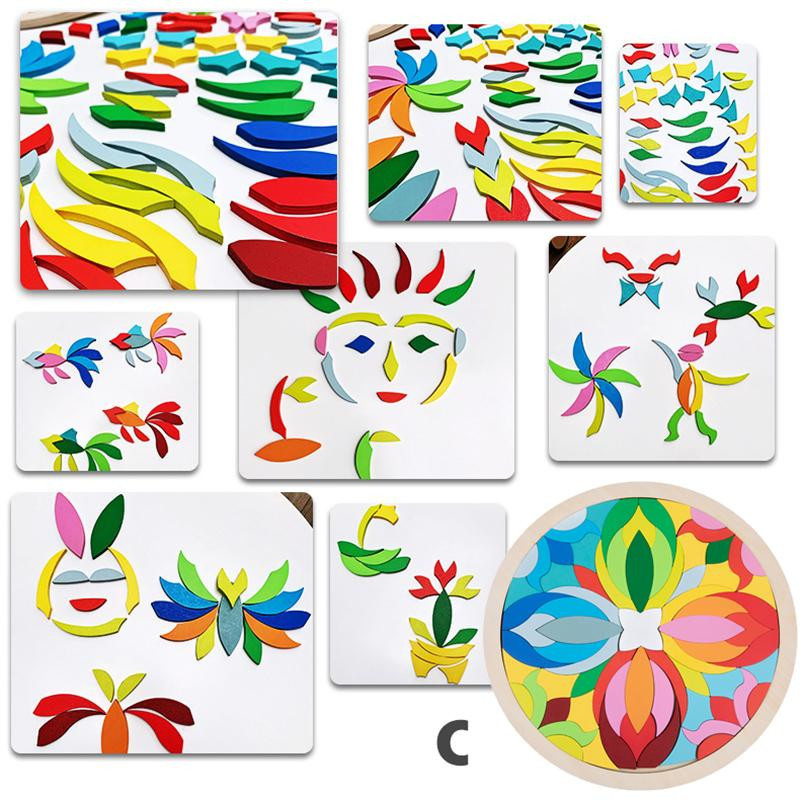 Bai Fen Bai Regenbogen-Puzzle aus Holz, bunt, ab 3 Jahren - Bild 2